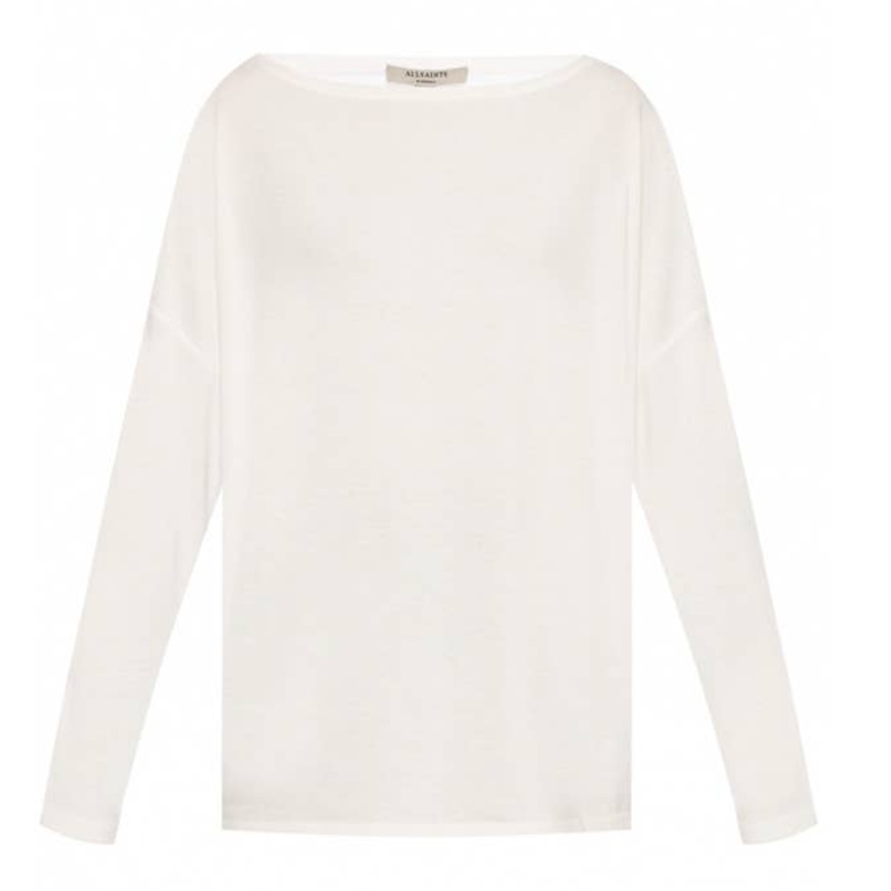 All Saints Rita off White Boat Neck Long Sleeve Knit Tops NWT Size Medium